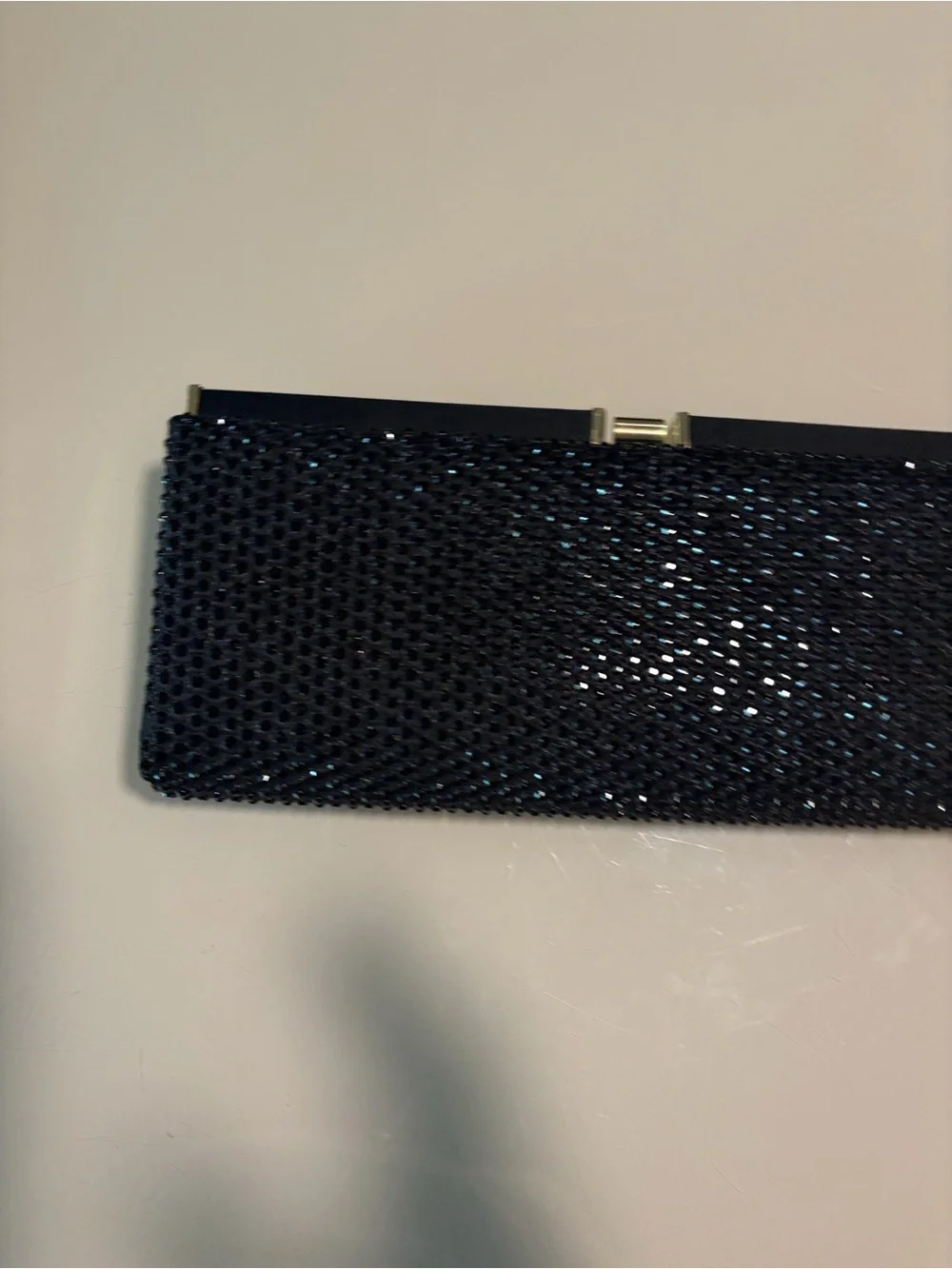Kate Landry Black Sequin Evening Clutch